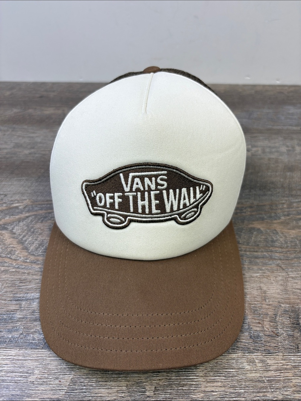 Vans Off The Wall Brown & Cream Trucker Snapback Hat One Size